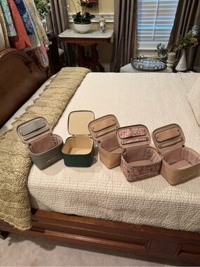 Assorted Small Jewelry Travel Cases - Neutral & Floral Colors